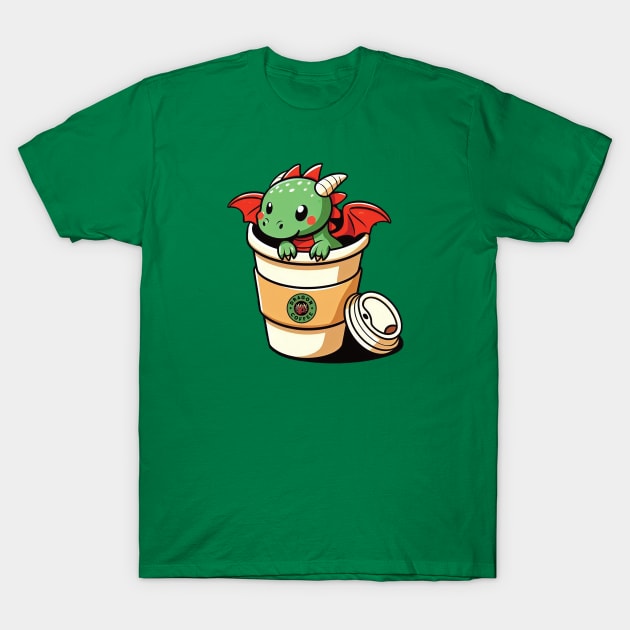 Dragon Coffee T-Shirt by Trendsdk